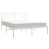 vidaXL Cadre de lit m&eacute;tal sans matelas et t&ecirc;te de lit blanc 140x190 cm