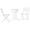 vidaXL Ensemble bistro de jardin 3 pc Blanc Acier