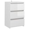 vidaXL Table de chevet Blanc brillant 40x35x62,5 cm Agglom&eacute;r&eacute;