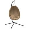 vidaXL Chaise suspendue en forme d'&oelig;uf et support taupe tissu et acier