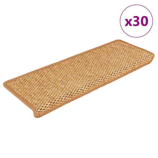 vidaXL Tapis d'escalier autocollants 30 pcs 65x21x4 cm orange