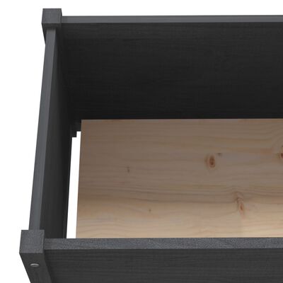 vidaXL Jardinières 2 pcs Gris 200x31x31 cm Bois de pin massif