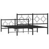 vidaXL Cadre de lit m&eacute;tal sans matelas avec pied de lit noir 140x190cm