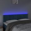 vidaXL T&ecirc;te de lit &agrave; LED Bleu fonc&eacute; 144x5x78/88 cm Velours