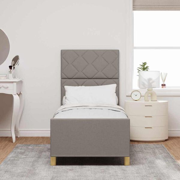 vidaXL Cadre de lit avec tête de lit Taupe 80 x 200 cm tissu