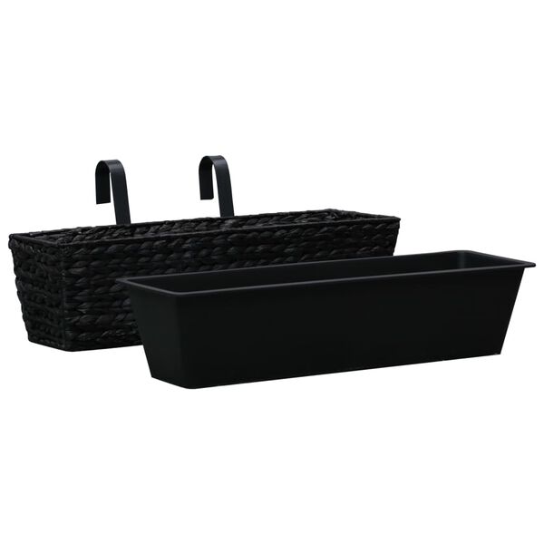vidaXL Jardinières 2 pcs Jacinthe d'eau Noir