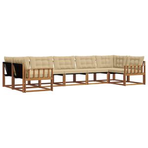 vidaXL Ensemble de canap&eacute;s d'ext&eacute;rieur 7 pc Naturel et Beige