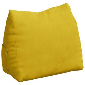vidaXL Coussin de Dos Jaune 45 x 20 x 35 cm Tissu en velours c&ocirc;tel&eacute;