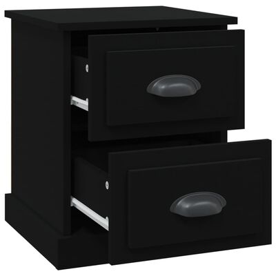 vidaXL Table de chevet noir 39x39x47,5 cm bois d’ingénierie