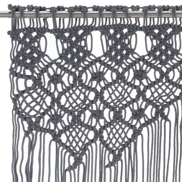 vidaXL Rideau en macramé Anthracite 140x240 cm Coton