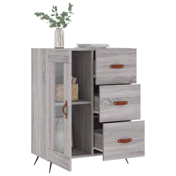 vidaXL Buffet sonoma gris 69,5x34x90 cm bois d'ing&eacute;nierie