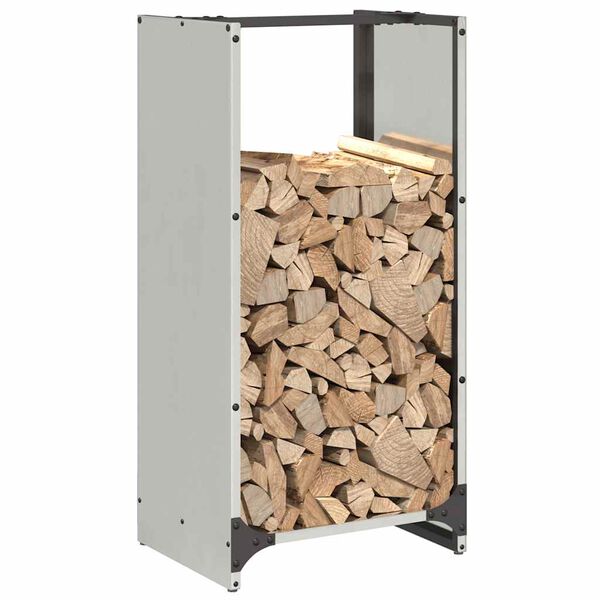 vidaXL Portant de bois de chauffage 40x30x80 cm acier inoxydable