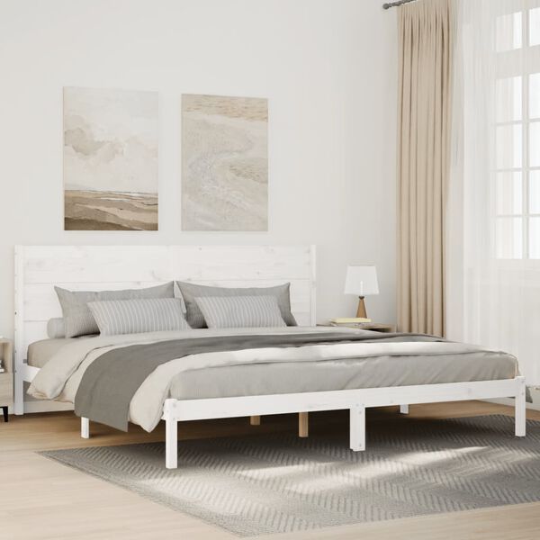 vidaXL Cadre de lit extra long sans matelas 180x220 cm bois massif
