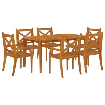 vidaXL Ensemble à manger de jardin 7 pcs Bois d'acacia solide