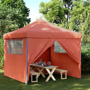 vidaXL Tente de r&eacute;ception pliable escamotable avec 4 parois lat&eacute;rales
