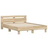 vidaXL Cadre de lit avec LED Sonoma 152 x 203 cm Bois d'ing&eacute;nierie