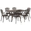 vidaXL Ensemble de salle &agrave; manger pour jardin 7 pc Bronze Aluminium