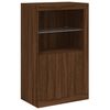 vidaXL Armoire lat&eacute;rale avec lumi&egrave;res LED ch&ecirc;ne marron bois ing&eacute;nierie