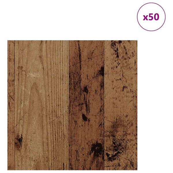 vidaXL Panneaux d&eacute;coratifs 50 pcs Bois ancien 30 x 30 x 0,27 cm