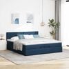 VidaXL Cadre de lit ottoman avec matelas bleu 200x200cm tissu