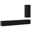 vidaXL Ensemble meuble TV 4 pc Ch&ecirc;ne noir Bois d'ing&eacute;nierie