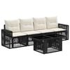 vidaXL Ensemble de canap&eacute; de jardin 5 pc Noir et blanc cr&egrave;me polyrotin