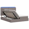 vidaXL Lit de rangement LED avec matelas Taupe 200 x 200 cm Tissu