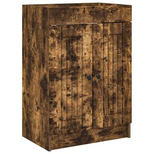 vidaXL Armoire sous &eacute;vier de salle de bain Ch&ecirc;ne fum&eacute;