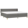 vidaXL Sommier &agrave; lattes de lit avec matelas Gris fonc&eacute; 200x200cm Tissu