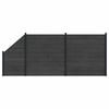 vidaXL Ensemble de Cl&ocirc;ture 3 pc 446 x 186 cm WPC et Aluminium Noir