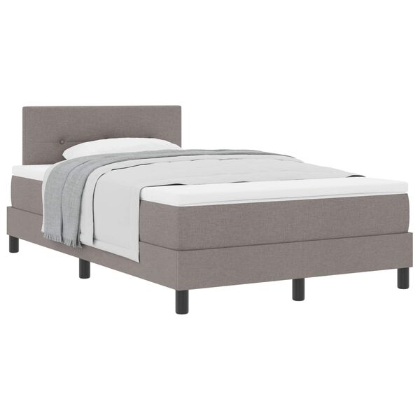 vidaXL Lit &agrave; ressorts avec matelas Taupe 120 x 190 cm tissu