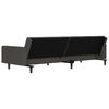 vidaXL Canap&eacute;-lit &agrave; 2 places avec tabouret Gris fonc&eacute; Tissu microfibre
