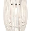 vidaXL Lampe suspendue Blanc Osier 40 W 23x55 cm Ovale E27