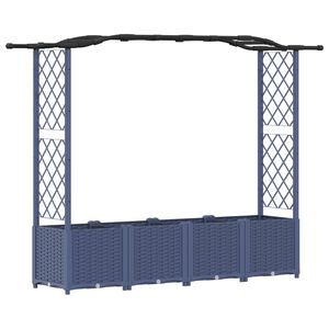 vidaXL Lit &Eacute;lev&eacute; avec Treillis et Toit Gris 204 x 40 x 141 cm PP