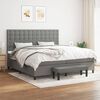 vidaXL Sommier &agrave; lattes de lit avec matelas Gris fonc&eacute; 200x200cm Tissu