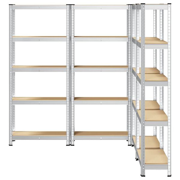 vidaXL &Eacute;tag&egrave;res de rangement &agrave; 5 niveaux 4 pcs acier bois d'ing&eacute;nierie