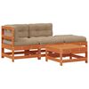 vidaXL Ensemble de salon de jardin 4 pc Brun cire Bois de pin massif