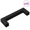 vidaXL Poign&eacute;e de meuble 12 pcs Noir 110 x 12 x 36 mm Fer