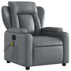 vidaXL Fauteuil de massage inclinable &eacute;lectrique gris similicuir