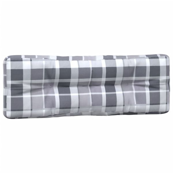 vidaXL Coussins de palette 5 pcs motif &agrave; carreaux gris tissu