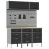 vidaXL Ensemble de placards de travail avec tiroir 8 pc Noir