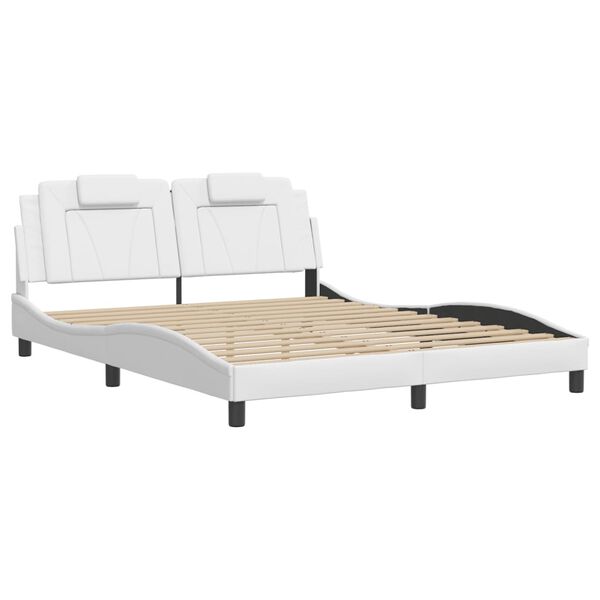 vidaXL Cadre de lit Viana avec LED sans matelas blanc 160x200 cm