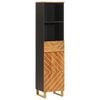 vidaXL Armoire bain marron et noir 38x33,5x160 cm bois massif manguier