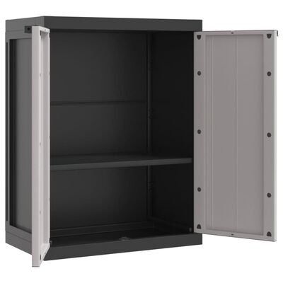 vidaXL Armoire de rangement d'extérieur gris et noir 65x37x85 cm PP