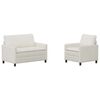 vidaXL Ensemble de Canap&eacute;s 2 pc Cr&egrave;me Polyester