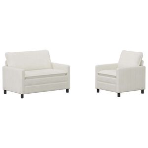 vidaXL Ensemble de Canap&eacute;s 2 pc Cr&egrave;me Polyester