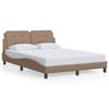 vidaXL Cadre de lit sans matelas Zadar cappuccino 140x190 cm similicuir