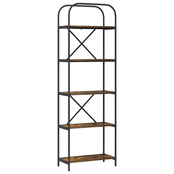 vidaXL &Eacute;tag&egrave;re Ch&ecirc;ne fum&eacute; 60 x 30 x 183 cm Bois d'ing&eacute;nierie