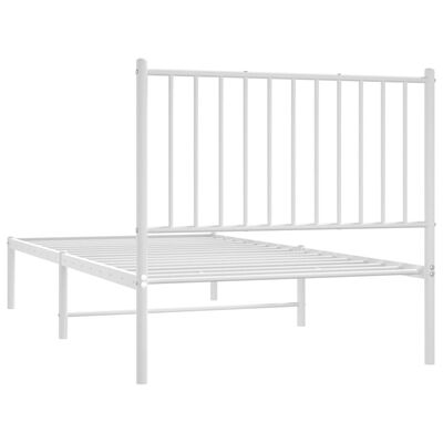 vidaXL Cadre de lit métal sans matelas avec tête de lit blanc 90x190cm