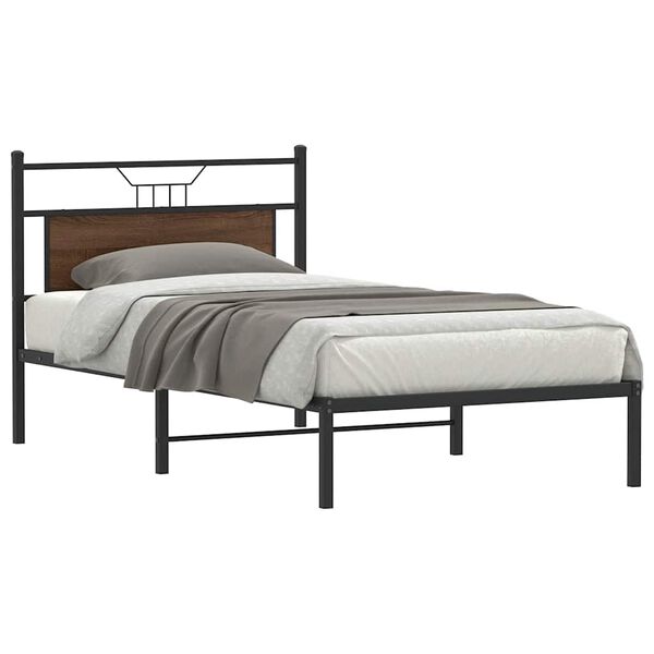 vidaXL Cadre de lit sans matelas ch&ecirc;ne marron 100x200 cm